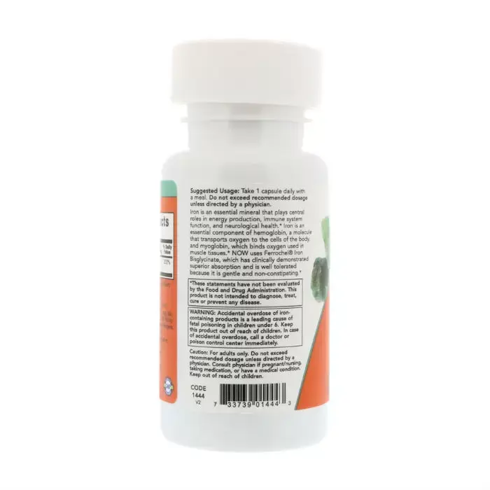 Витамины NOW Железо двойной силы для поддержания иммунитета и ЦНС, 36 мг, 90 шт в Саратове