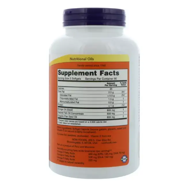 Витамины NOW Супер Омега Комплекс жирных кислот 3-6-9, 1200 мг, 90 шт в Саратове