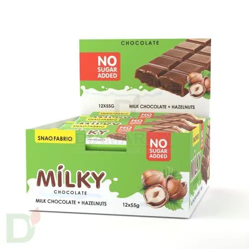 Шоколад Snaq Fabriq Milky без сахара с шоколадно-ореховой начинкой 55гр
