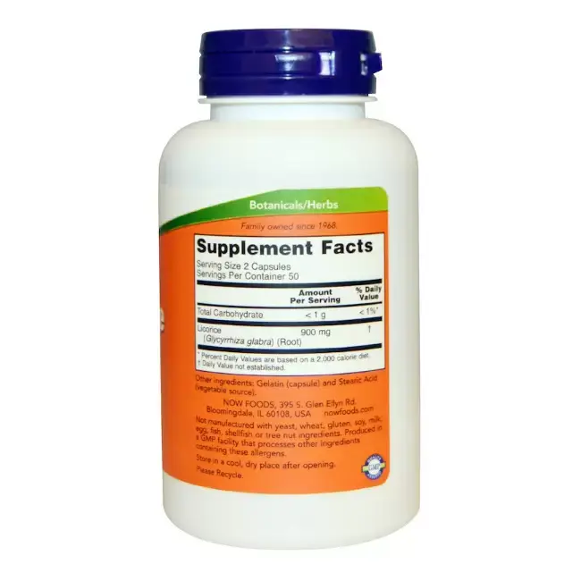 Витамины NOW Корень солодки с противовоспалительным действием, 450 мг, 100 шт в Саратове