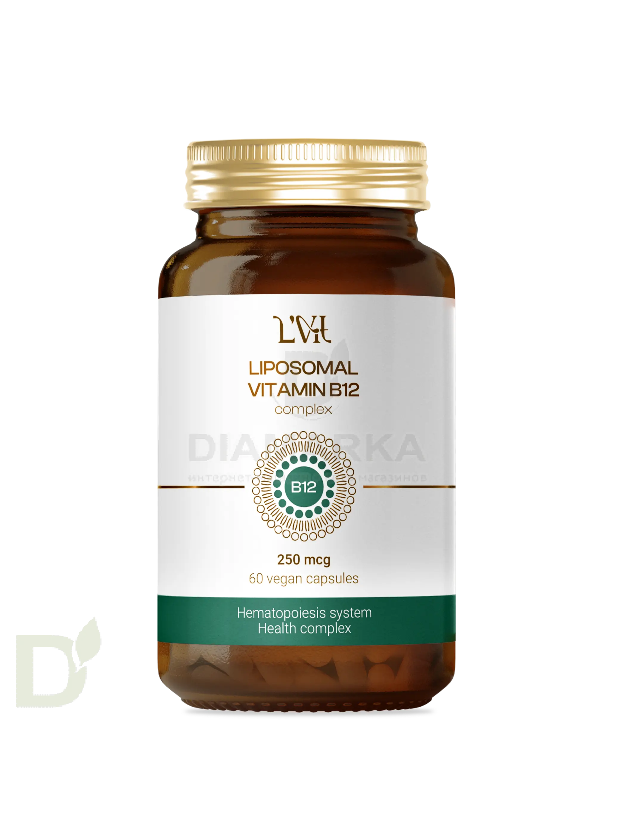 Витамины L'Vit Liposomal Vitamin B12+B9 complex, 250+200 мг в 1 капсуле, 60 капс в Саратове