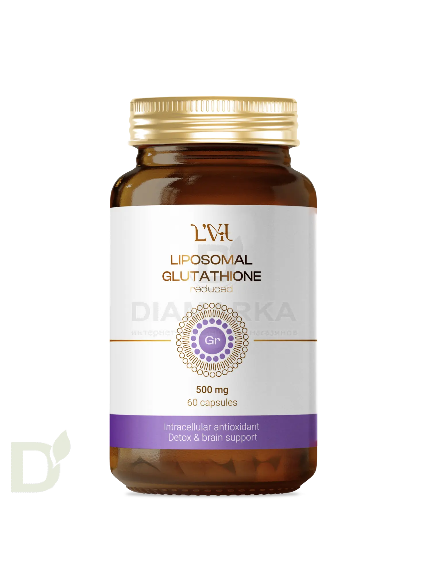 Витамины L'Vit Liposomal Glutathione/Глутатион, 200 мг в 1 капсуле, 60 капс в Саратове