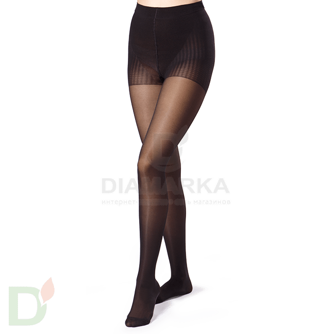 Колготки компрессионные прозрачные JW-311, 1 класс компрессии, Бежевые / Черные