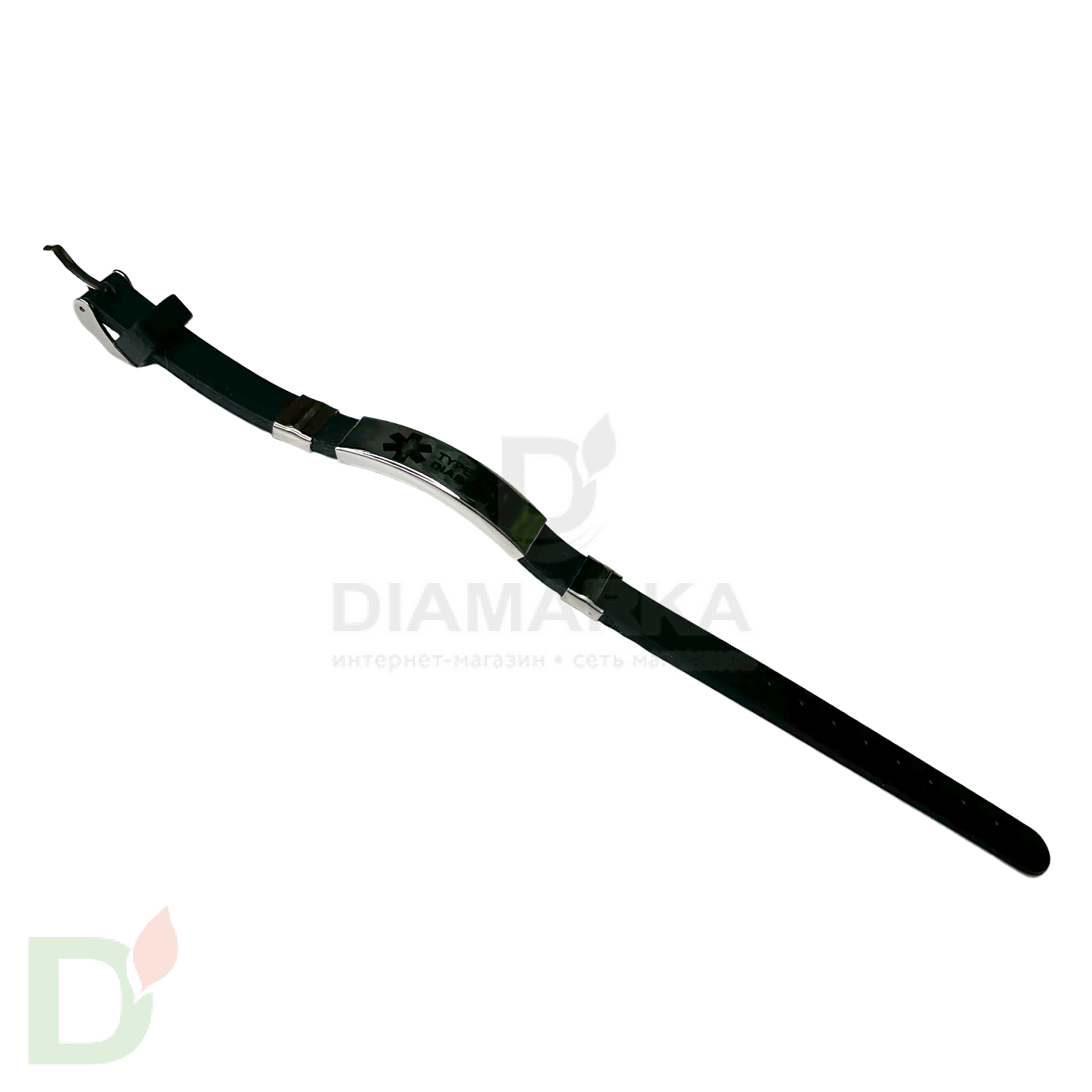 Браслет силиконовый Диабет 2 типа с застежкой (16-21см) в Саратове