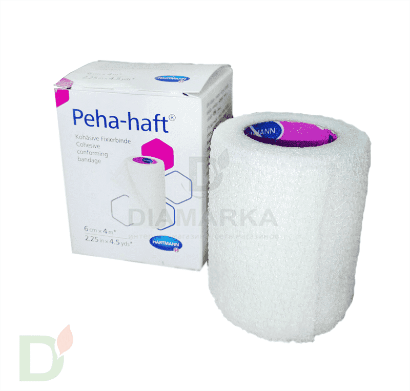 Бинт самофиксирующийся Пеха-хафт (Peha-haft), 6см х 4 м, Белый в Саратове