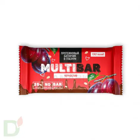 Батончик протеиновый Мультибар в глазури с черносливом 40гр в Саратове