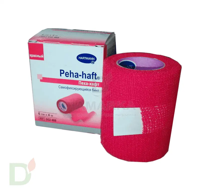 Бинт самофиксирующийся Пеха-хафт (Peha-haft), 6см х 4 м, Красный в Саратове