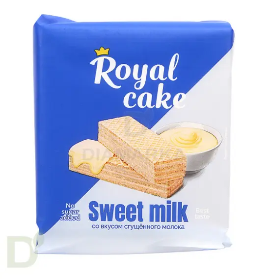 Вафли Royal cake со вкусом «СГУЩЕНОЕ МОЛОКО» без сахара, 120 г в Саратове